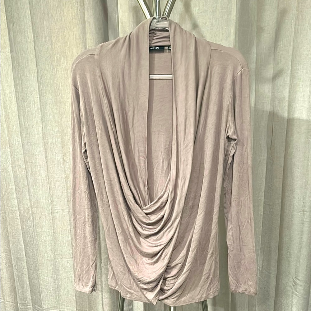 Apt. 9 Women's Drape Front Blouse - Light Taupe